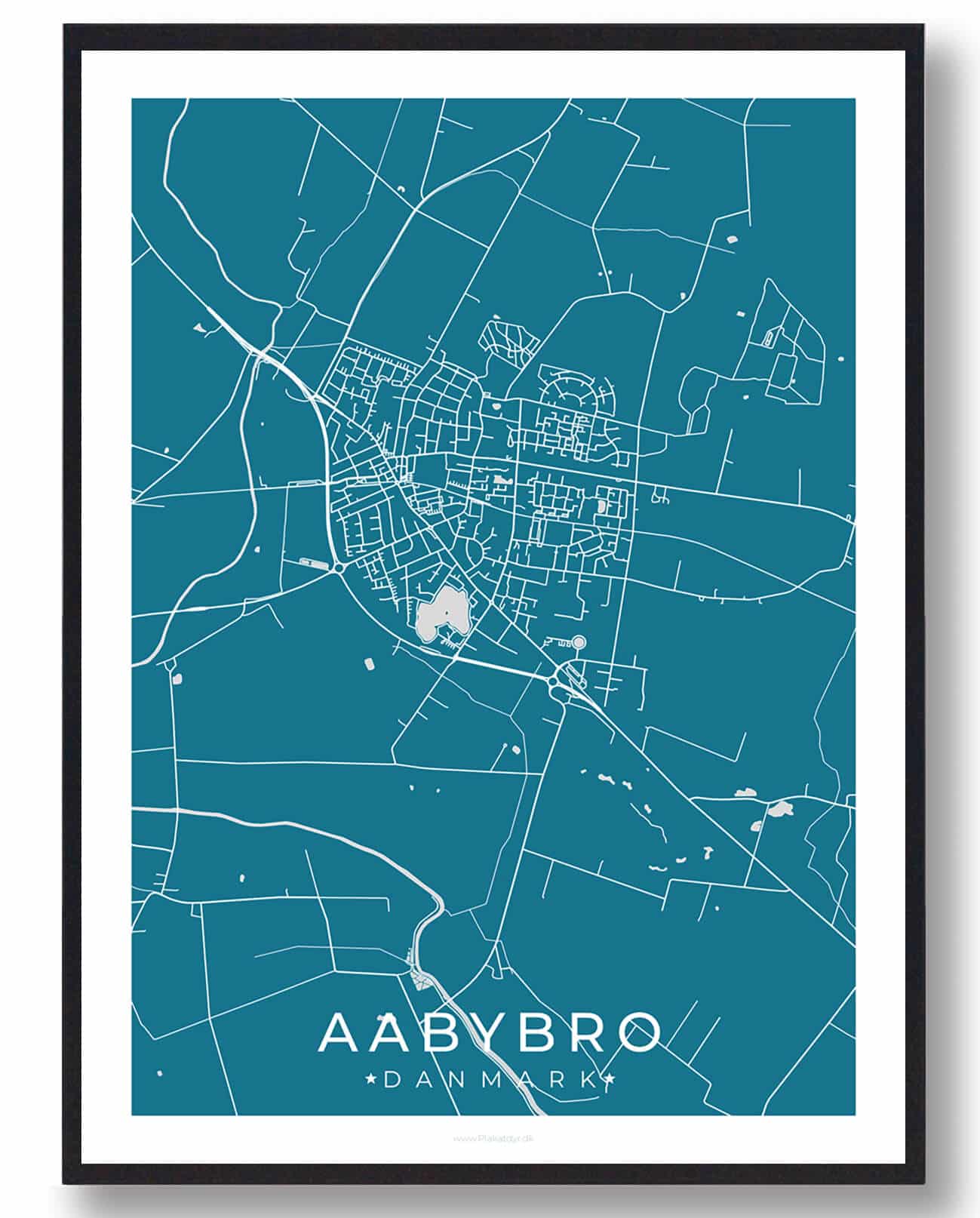 Aabybro By Plakat Blå