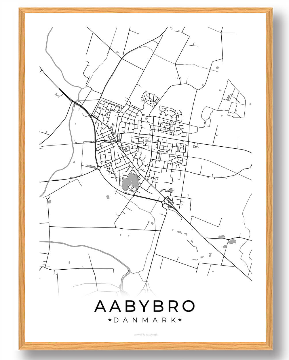 Aabybro By Plakat Hvid