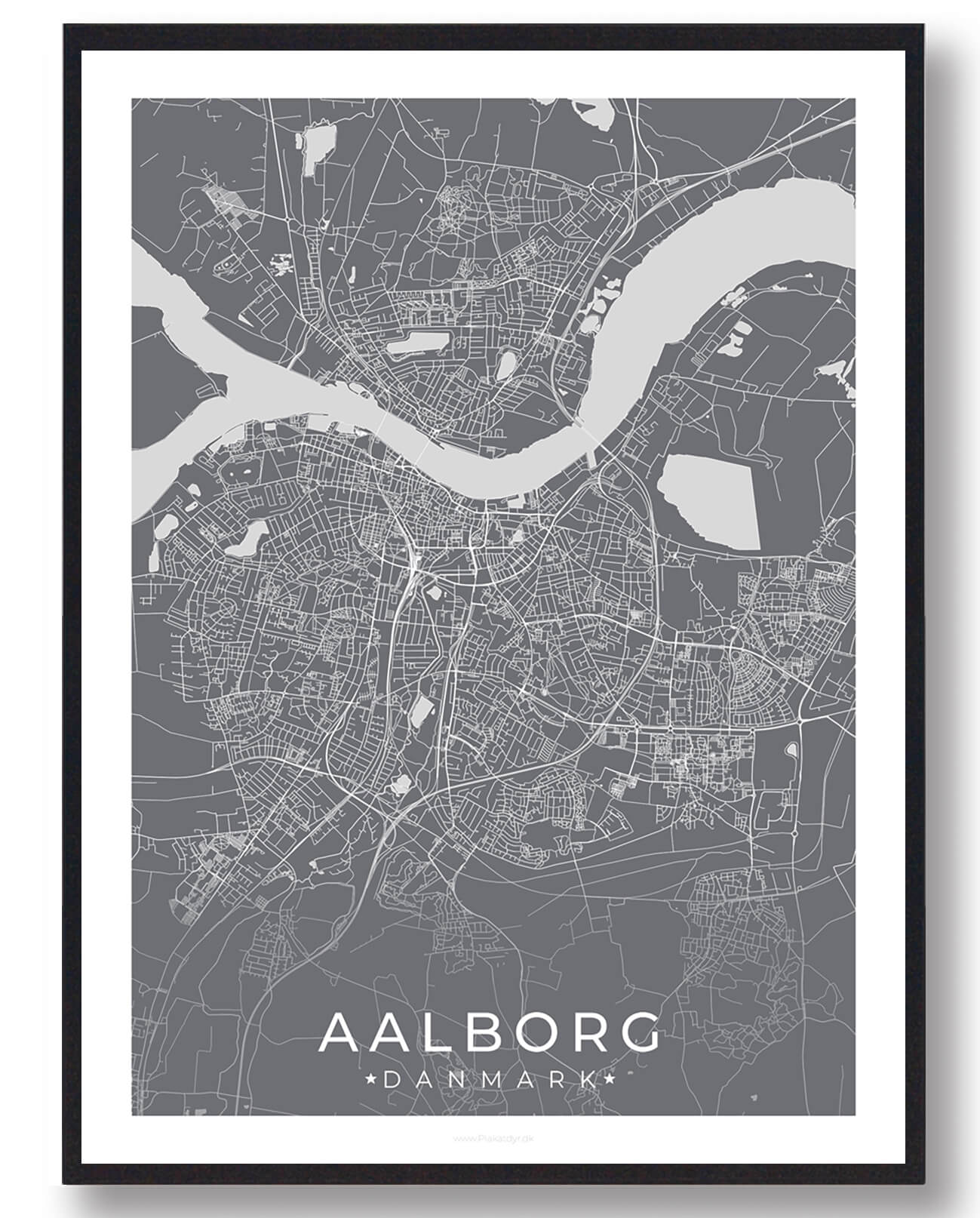 Aalborg By Plakat Grå