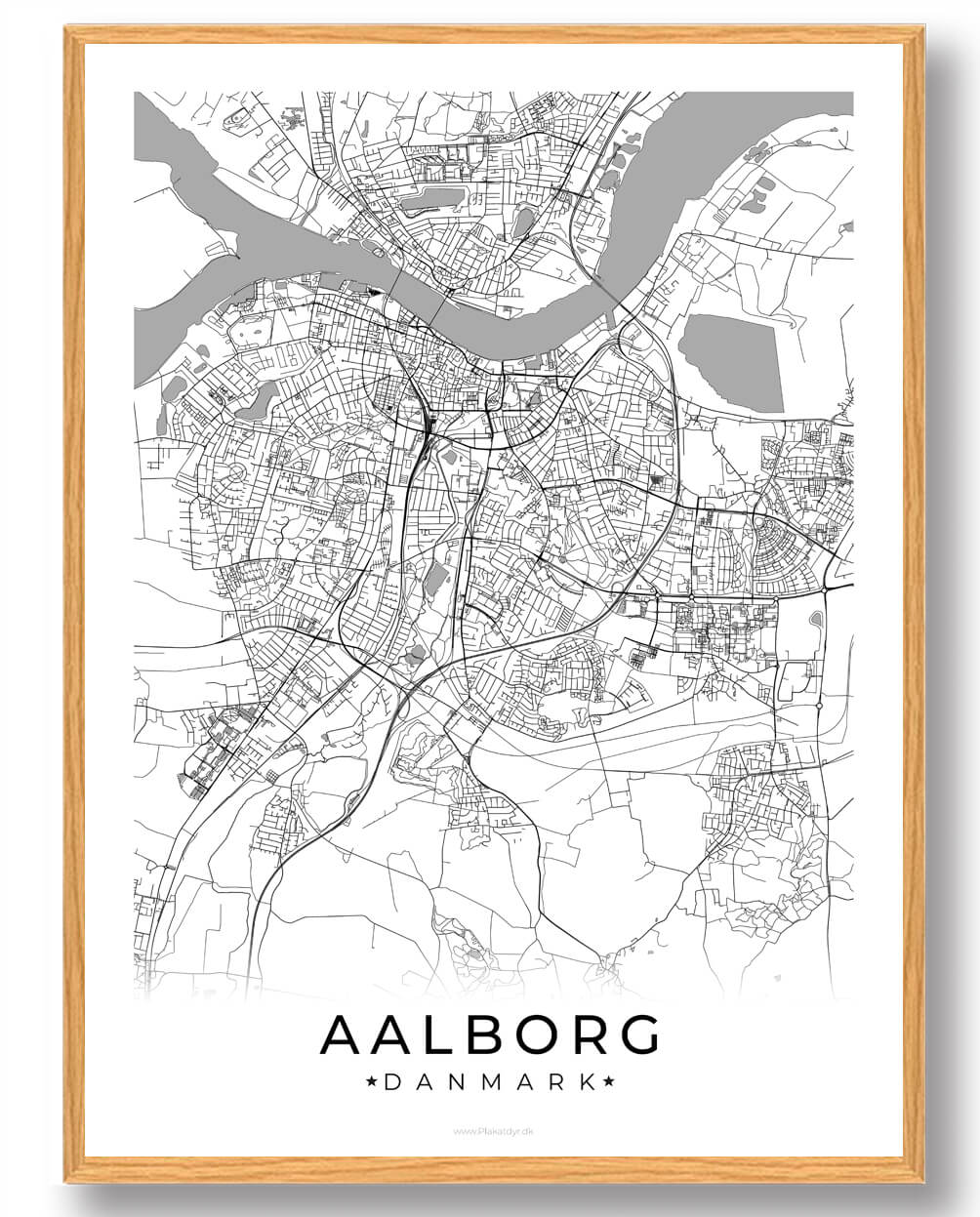Aalborg By Plakat Hvid