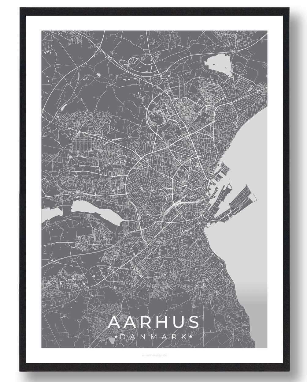 Aarhus By Plakat Grå