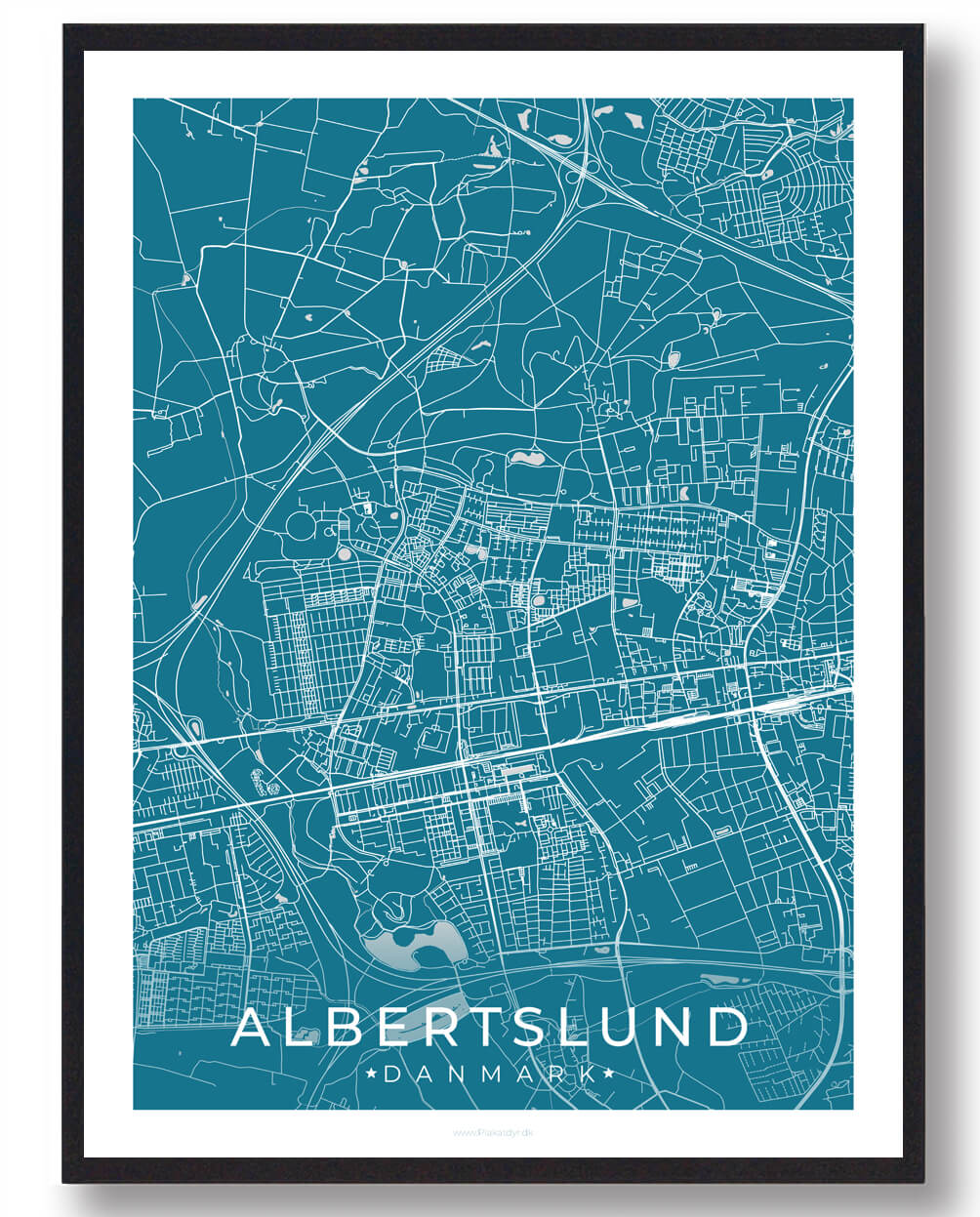 Albertslund By Plakat Blå