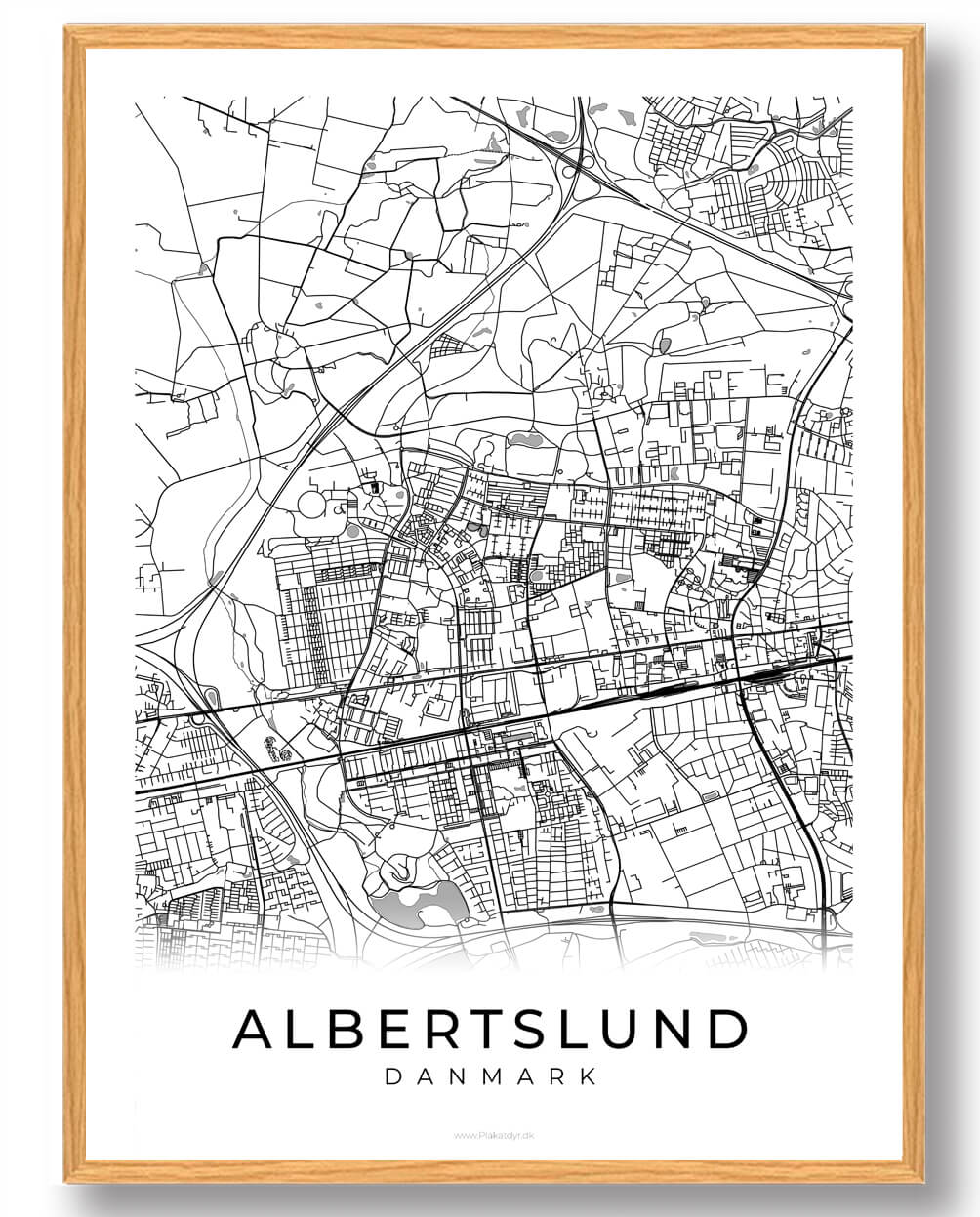 Albertslund By Plakat Hvid