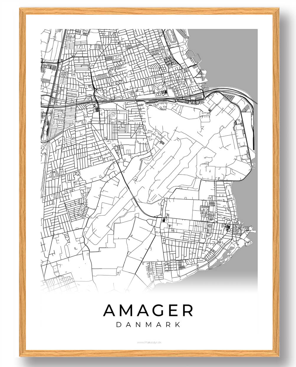 Amager By Plakat Hvid