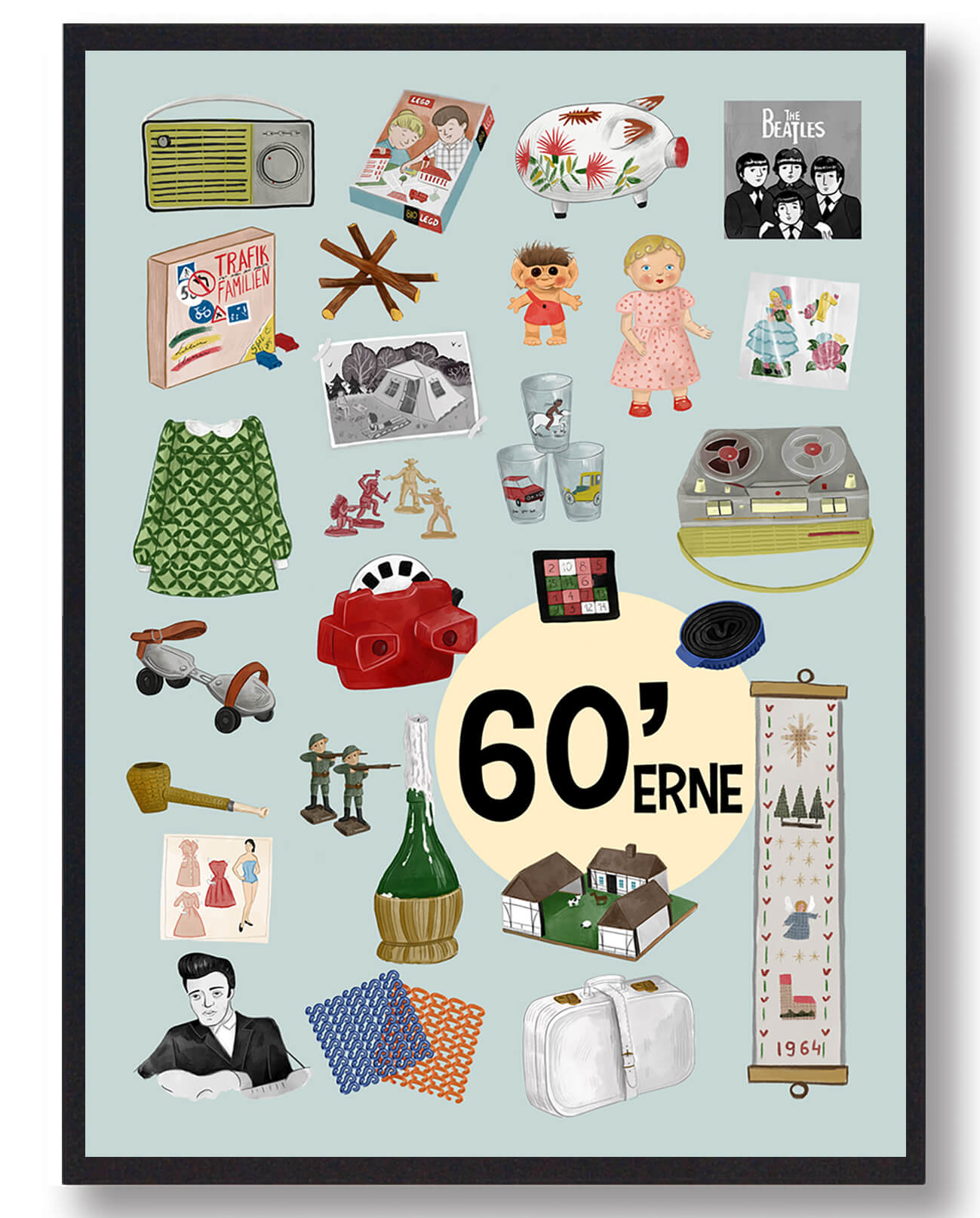 60 Apos Erne Plakat Blå