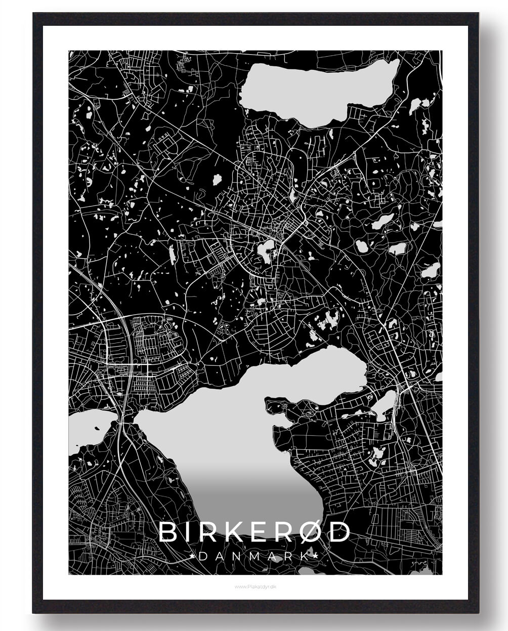 Birkerød By Plakat Sort