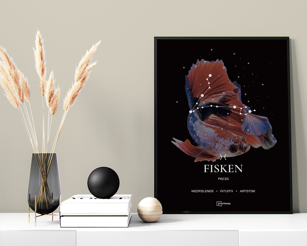 Fisken Stjernetegn Plakat Motiv 70 100 Cm  B1