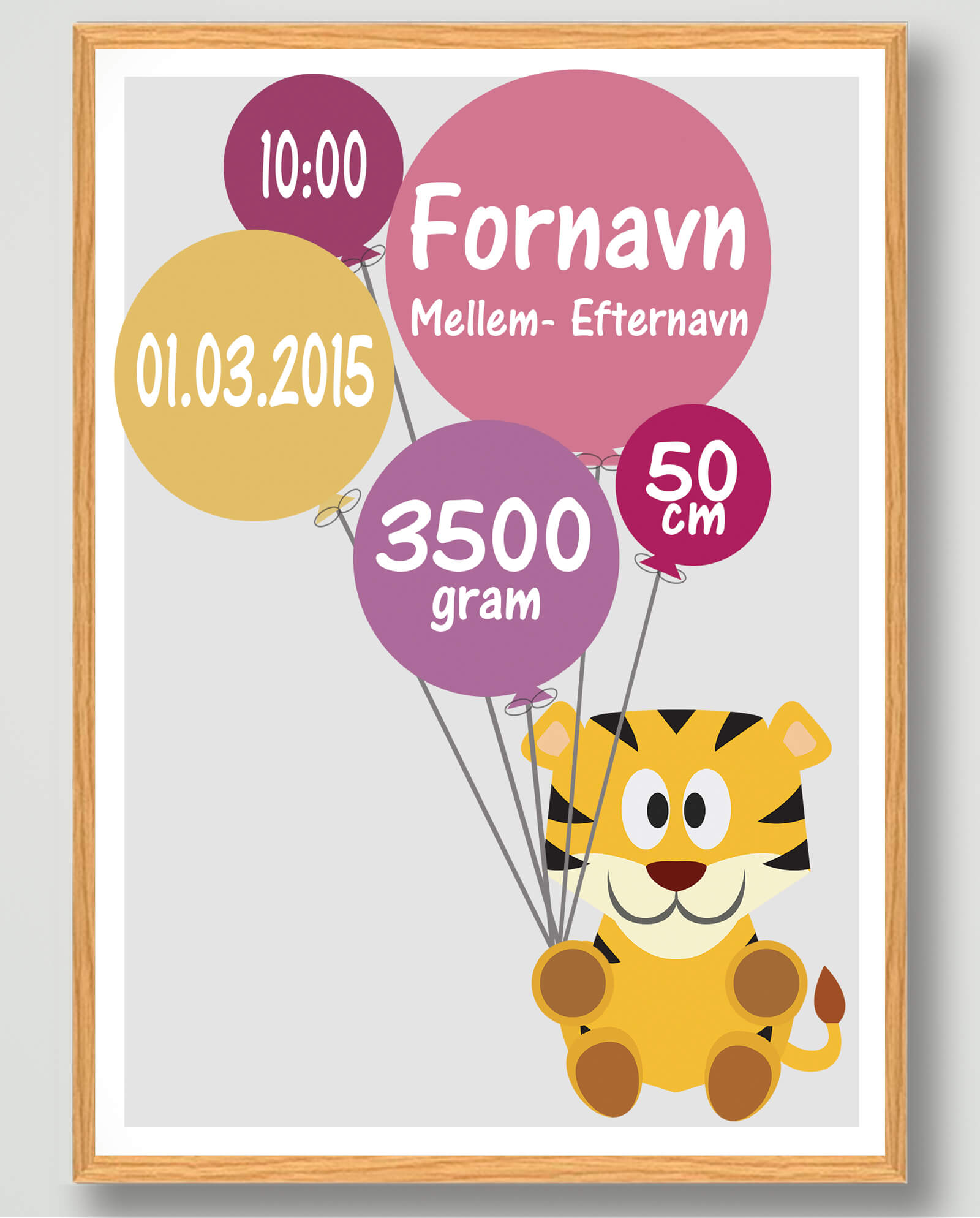 Fødselsplakat Tiger