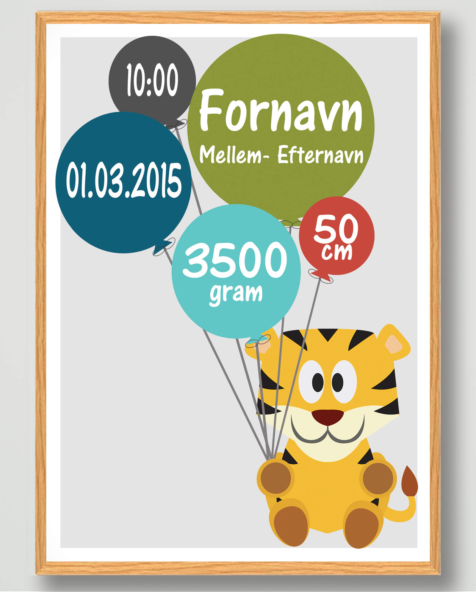 Fødselsplakat Tiger