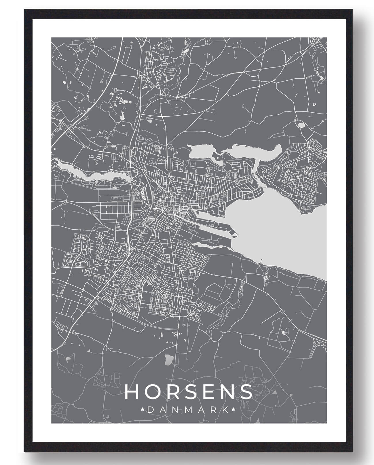 Horsens By Plakat Grå