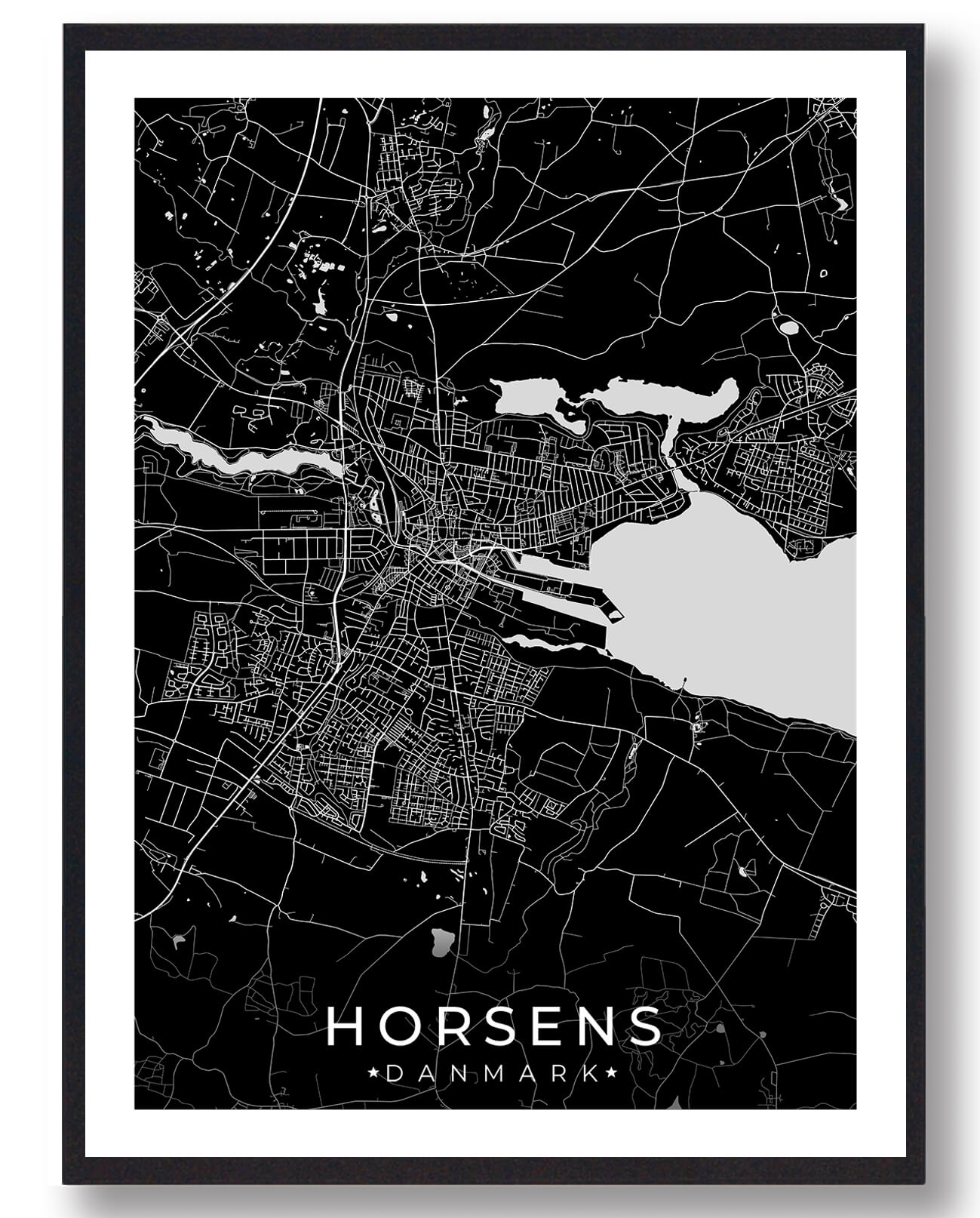 Horsens By Plakat Sort