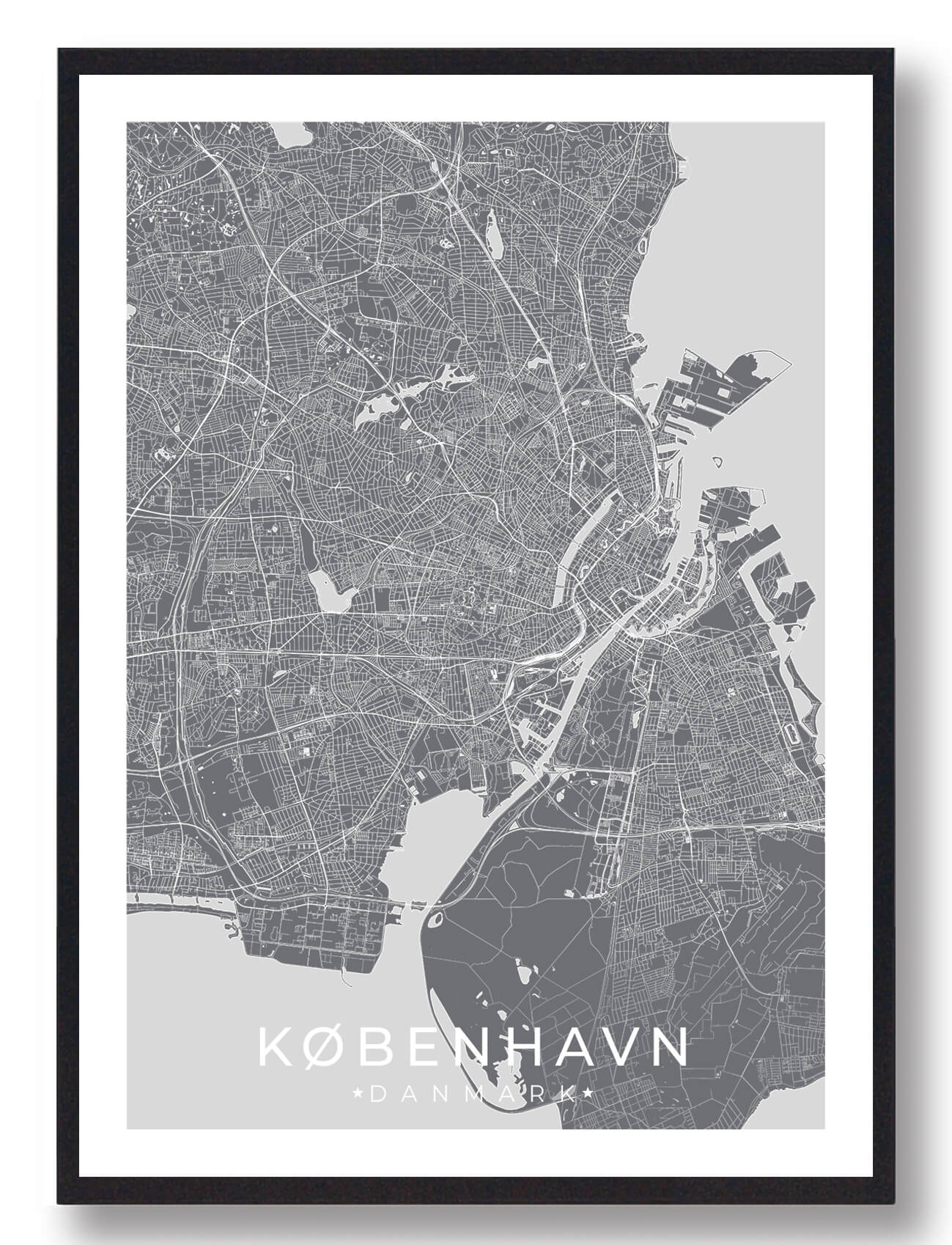 København By Plakat Grå