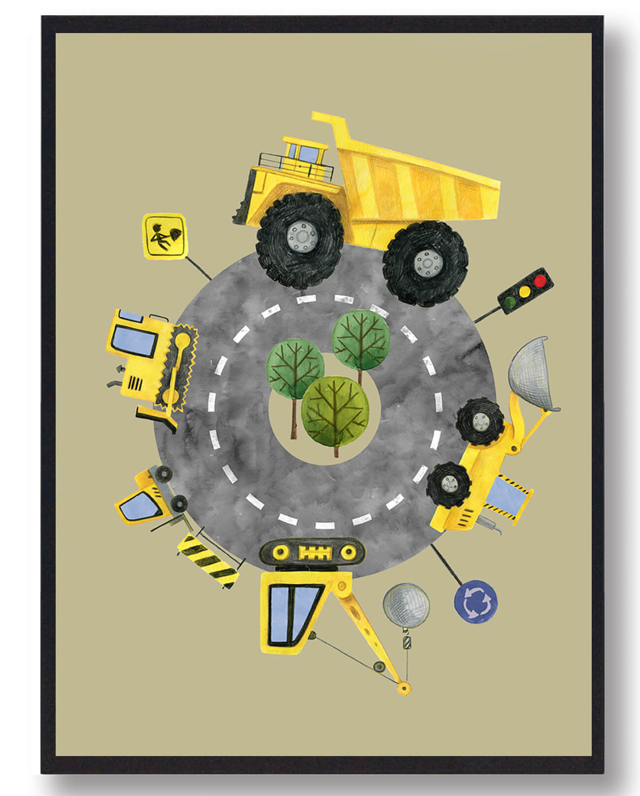 -vejbane Håndtegnet Plakat  Gul