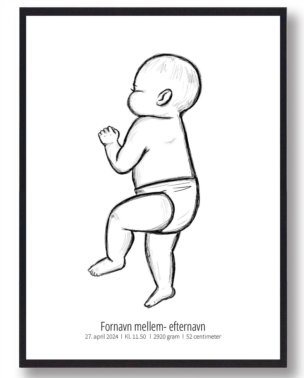 :  Skitse Fødselsplakat