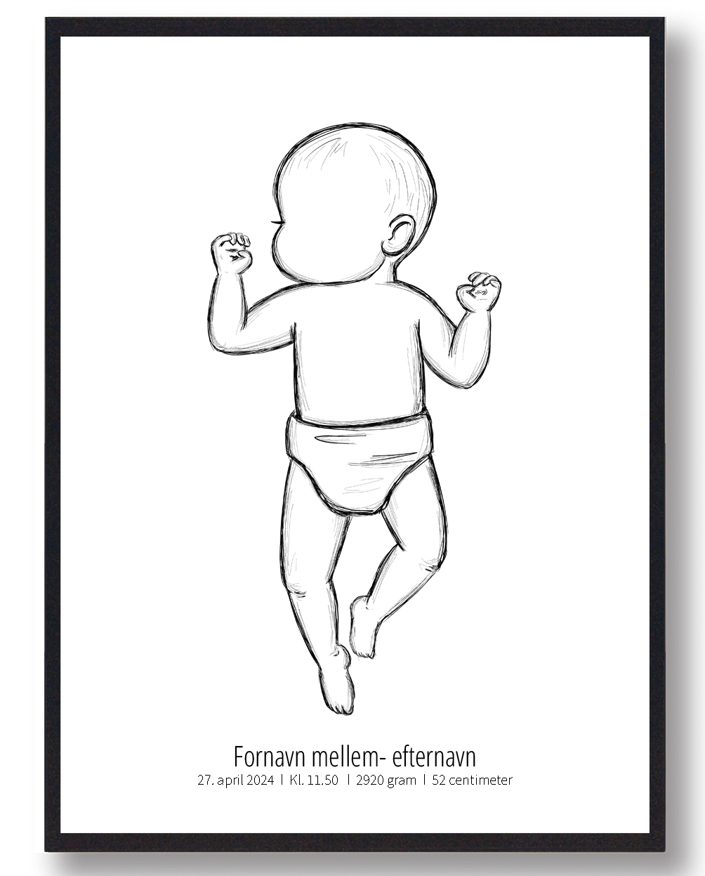 :  Skitse Fødselsplakat