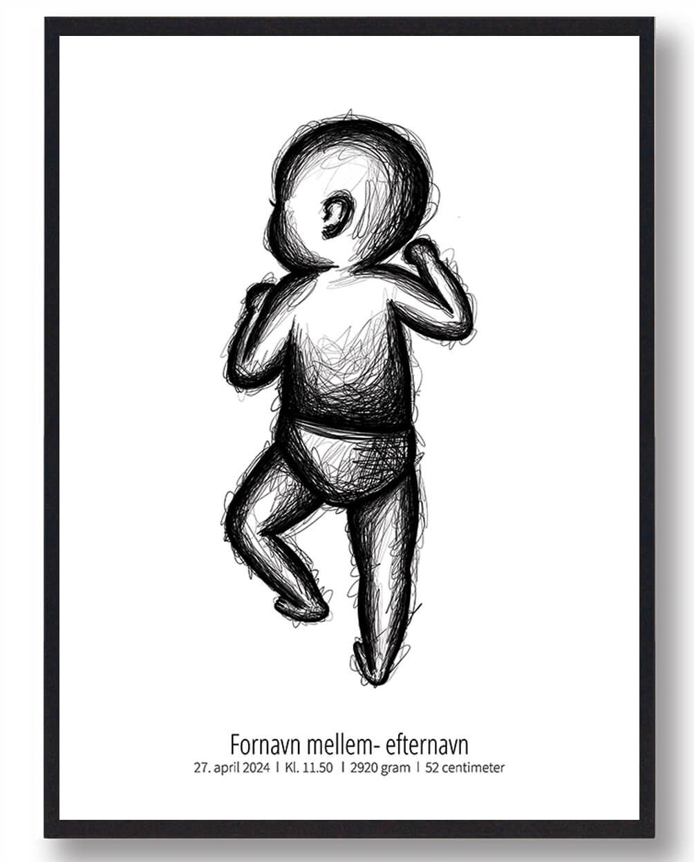 :  Skitse Fødselsplakat