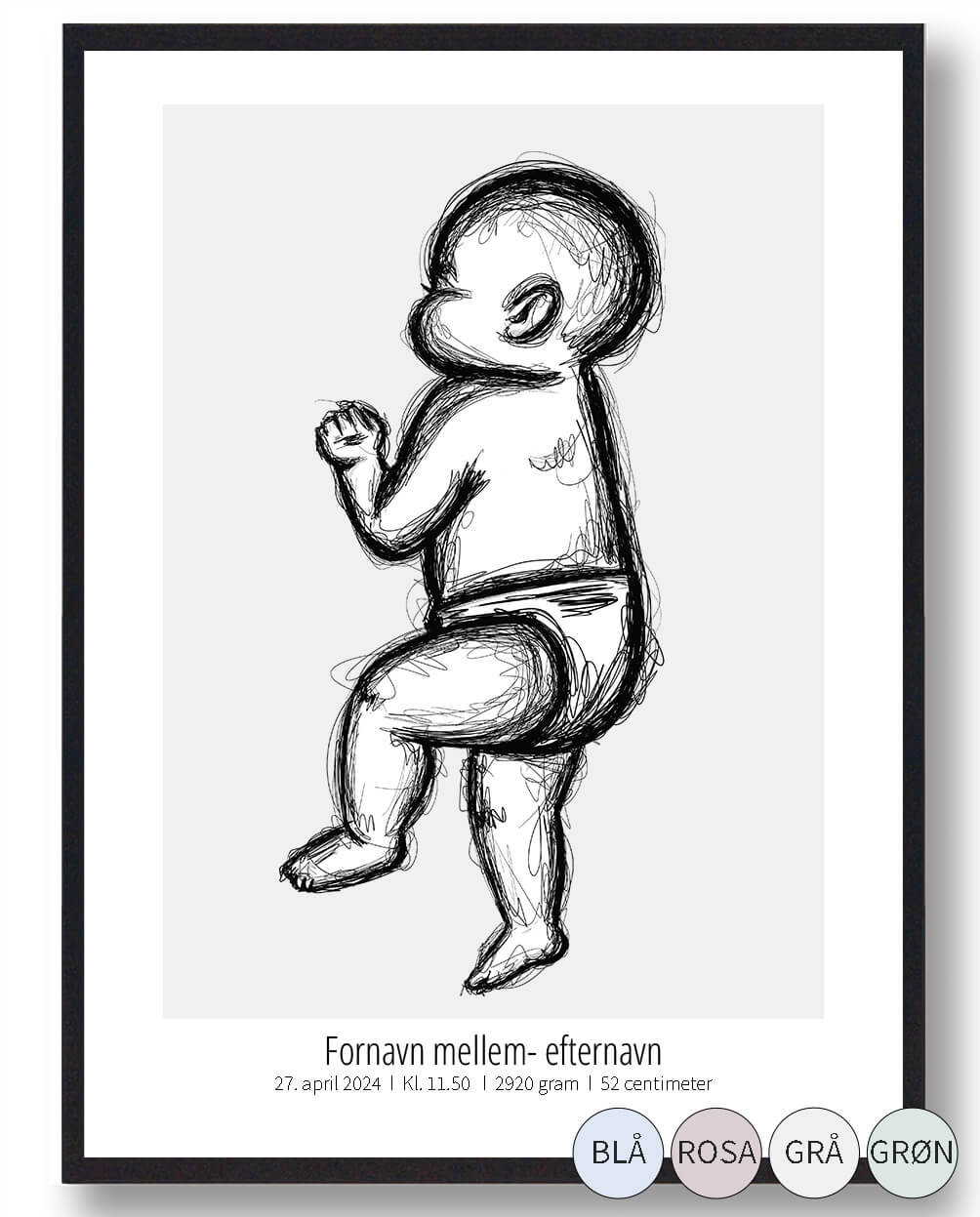 :  Skitse Fødselsplakat