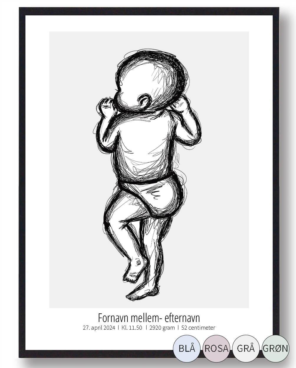 :  Skitse Fødselsplakat