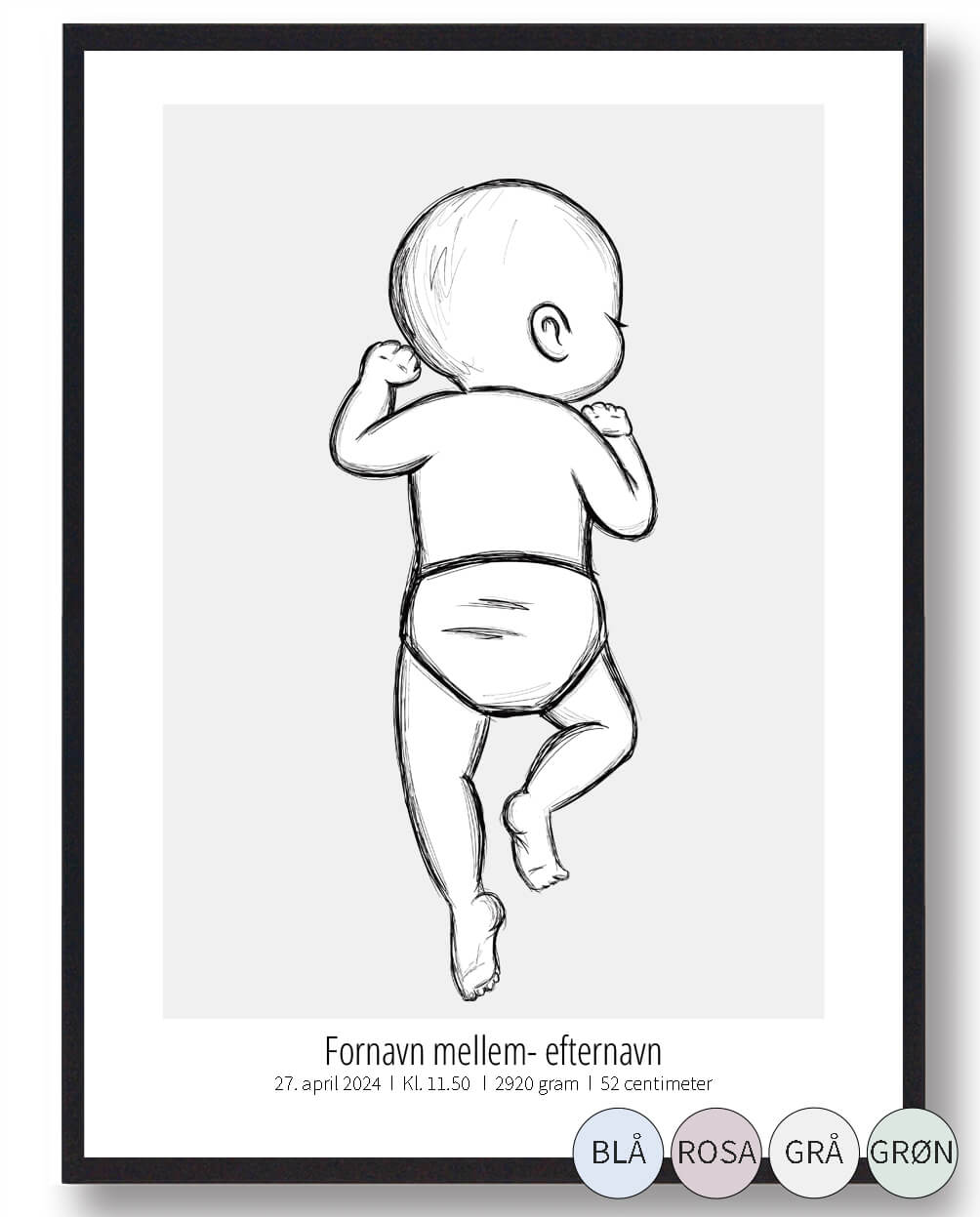 :  Skitse Fødselsplakat