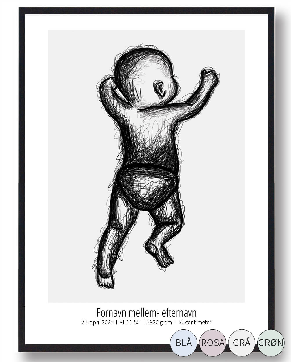 :  Skitse Fødselsplakat