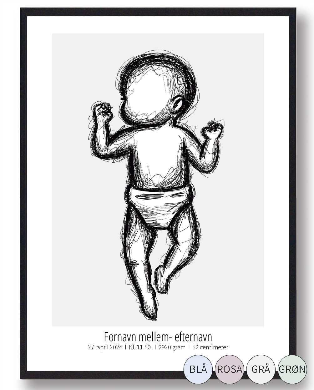 :  Skitse Fødselsplakat