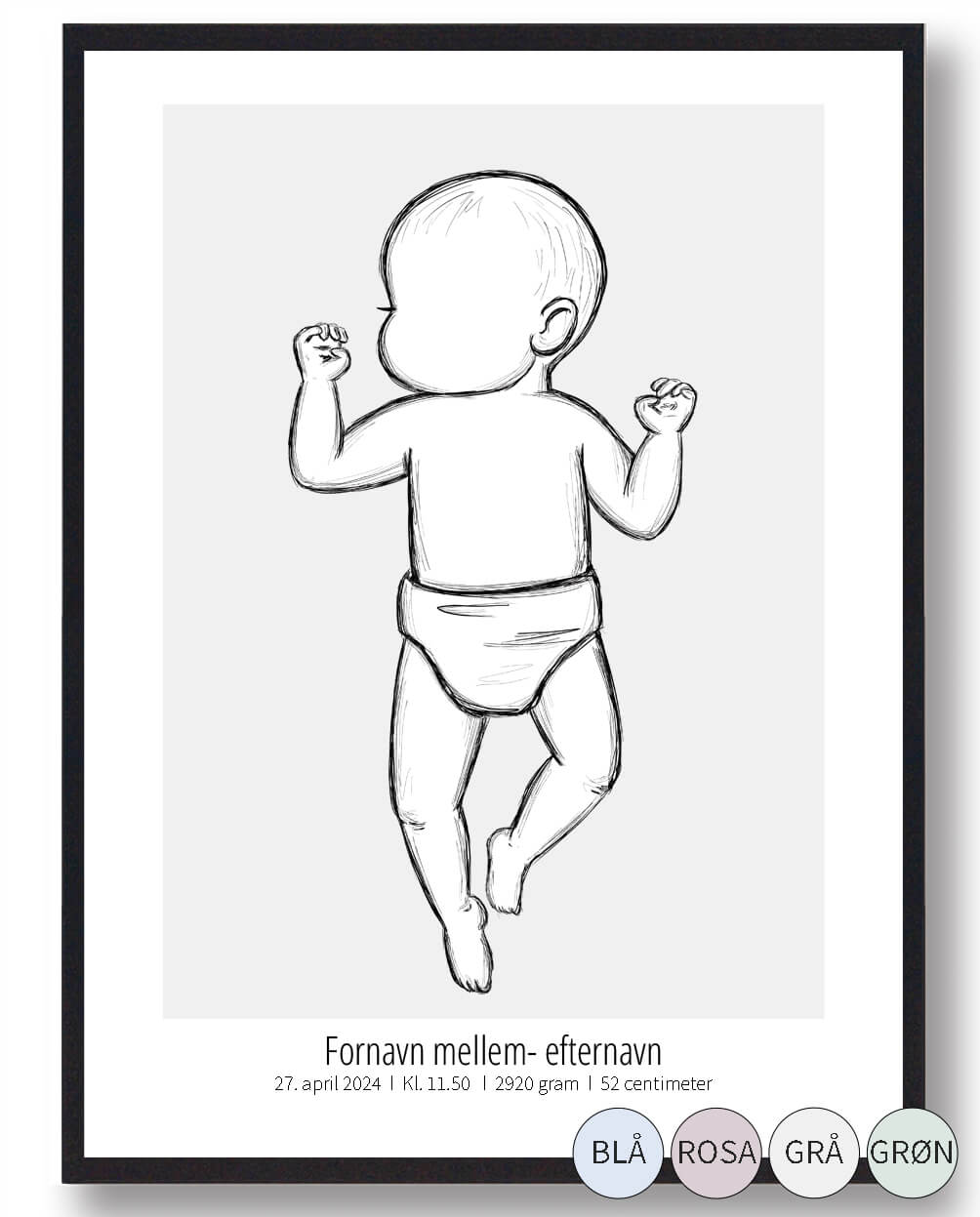 :  Skitse Fødselsplakat