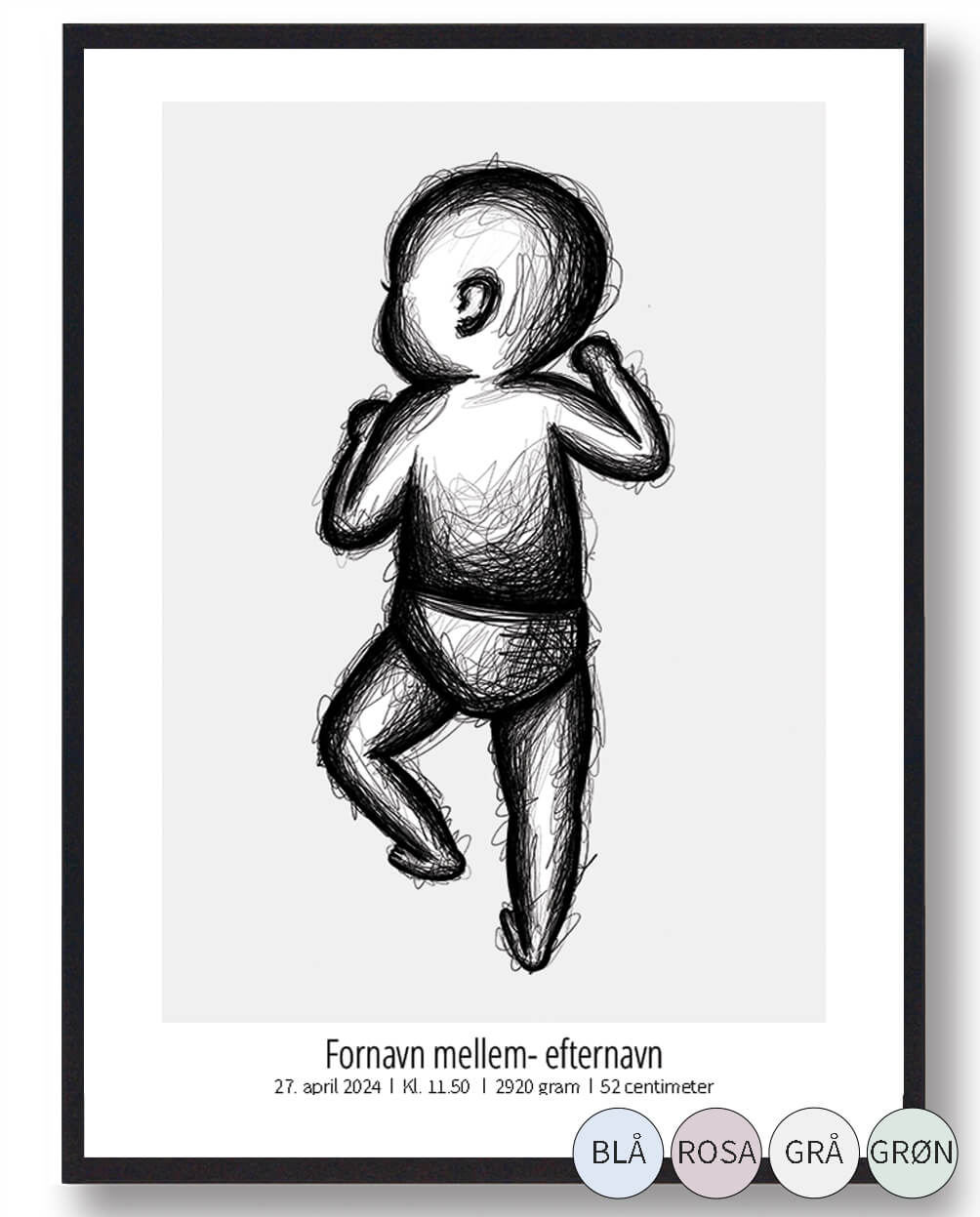 :  Skitse Fødselsplakat