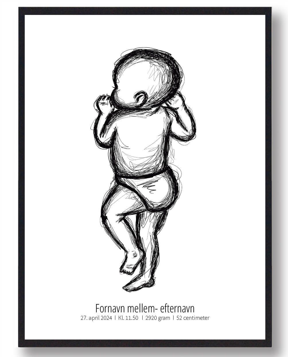 :  Skitse Fødselsplakat