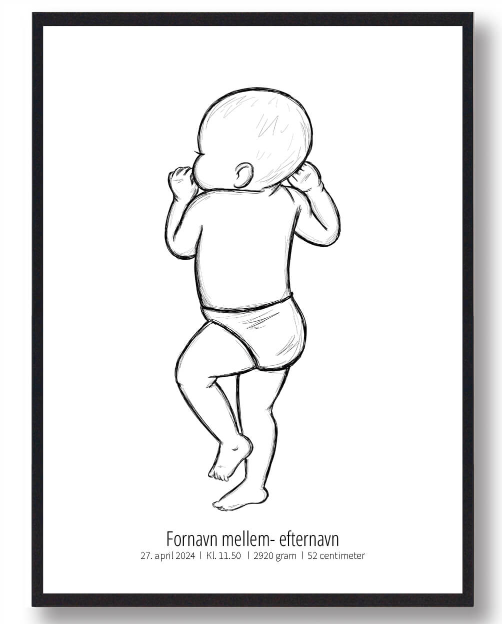 :  Skitse Fødselsplakat