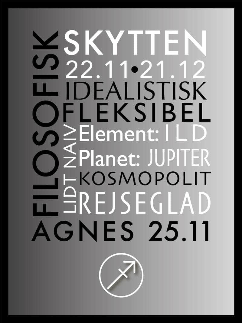 Skytten Stjernetegn Med Tekst Plakat