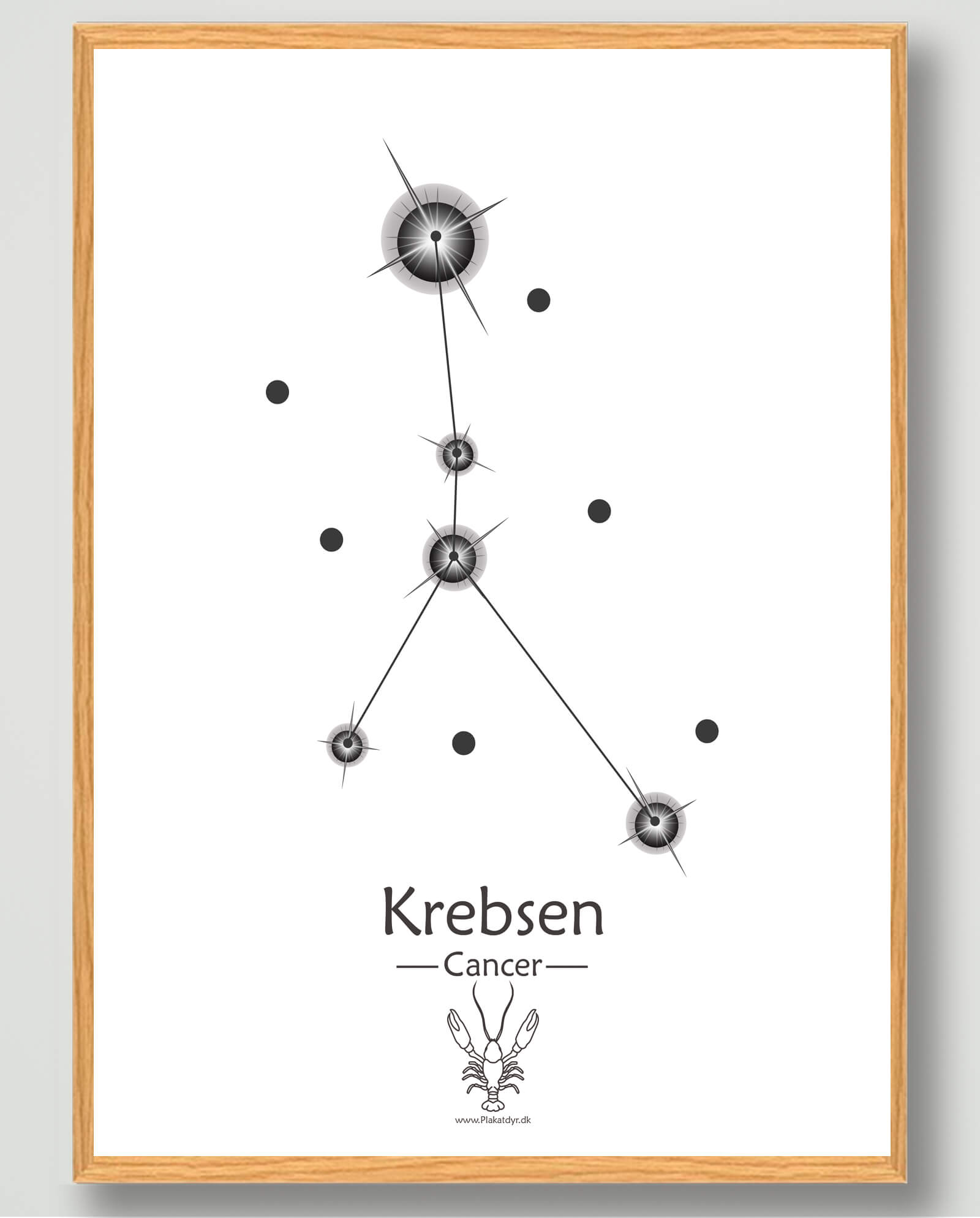 Stjernebillede Krebsen  Hvid  Plakat