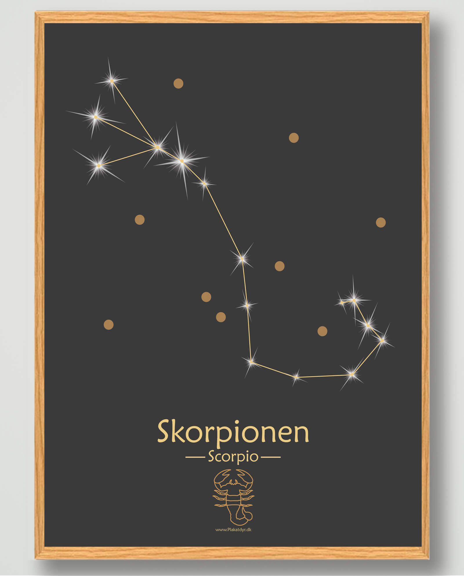 Stjernebillede Skorpionen  Sort  Plakat