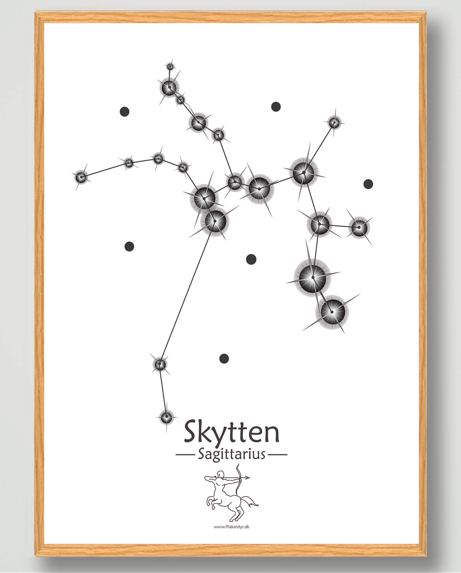 Stjernebillede Skytten  Hvid  Plakat