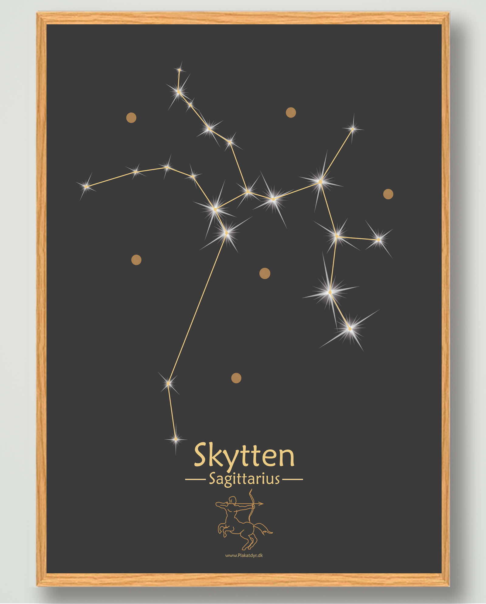 Stjernebillede Skytten  Sort  Plakat