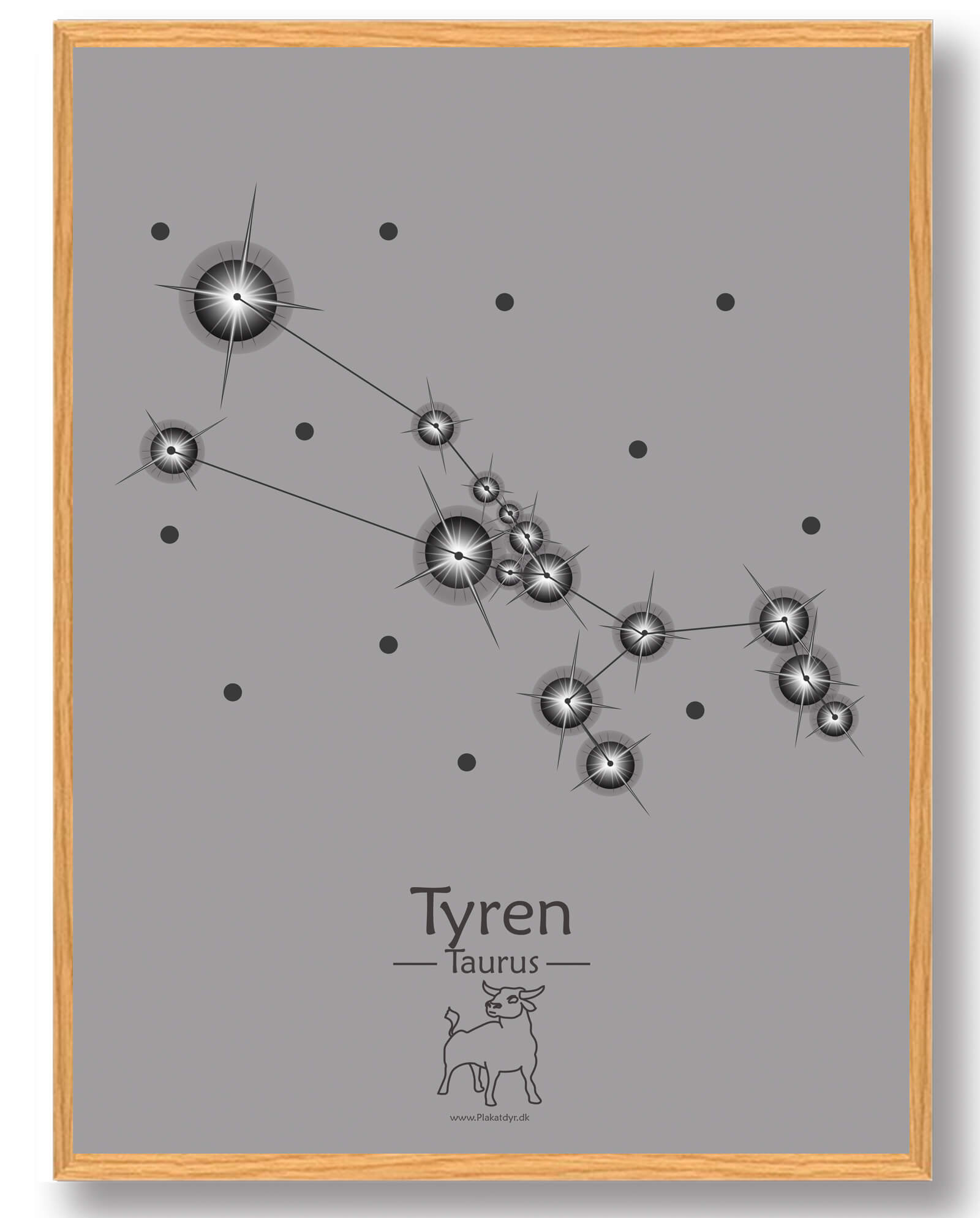 Stjernebillede Tyren  Grå  Plakat