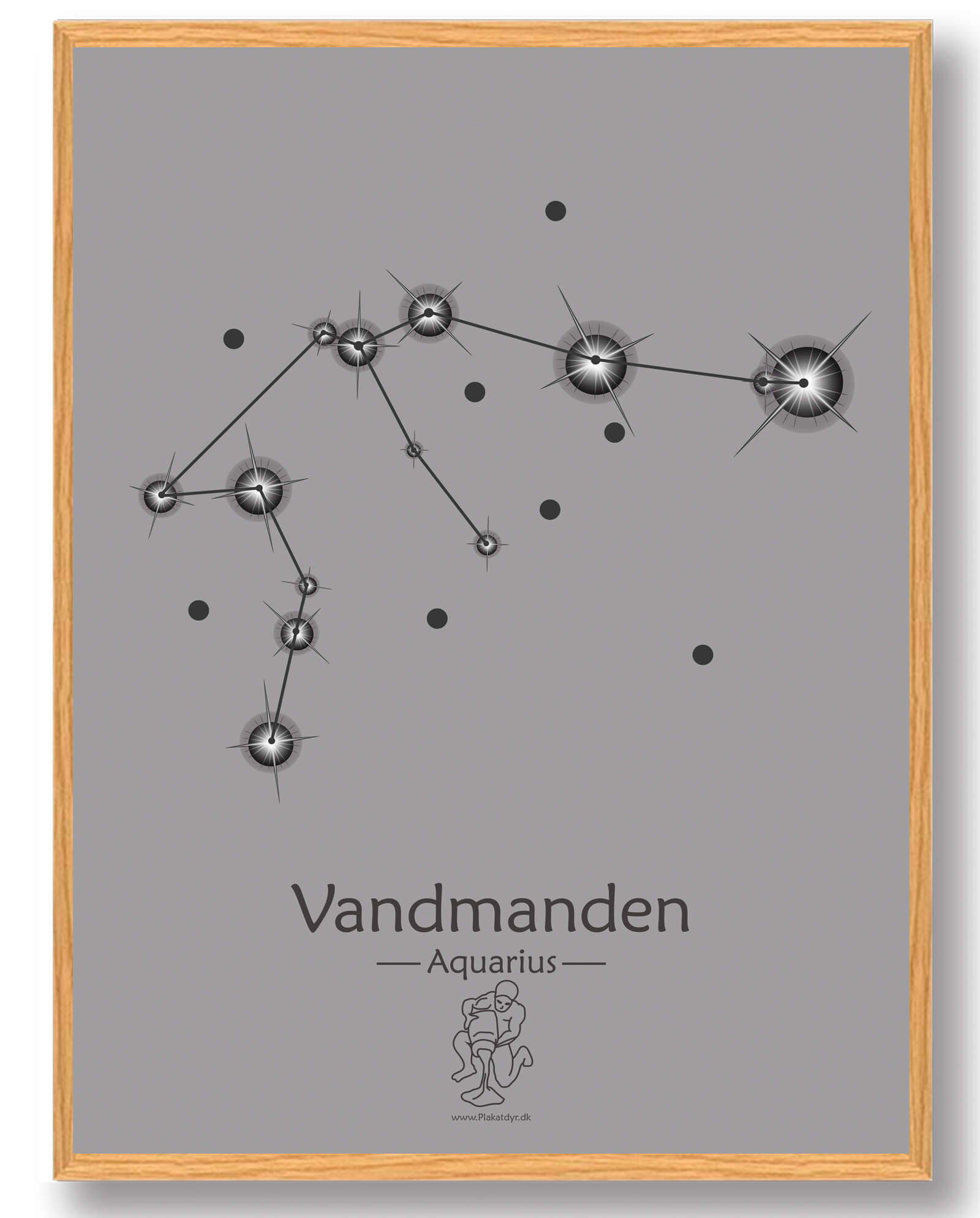 Stjernebillede Vandmanden  Grå  Plakat