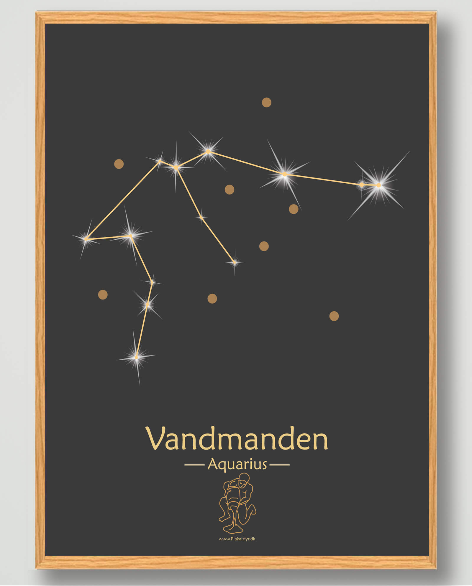 Stjernebillede Vandmanden  Sort  Plakat