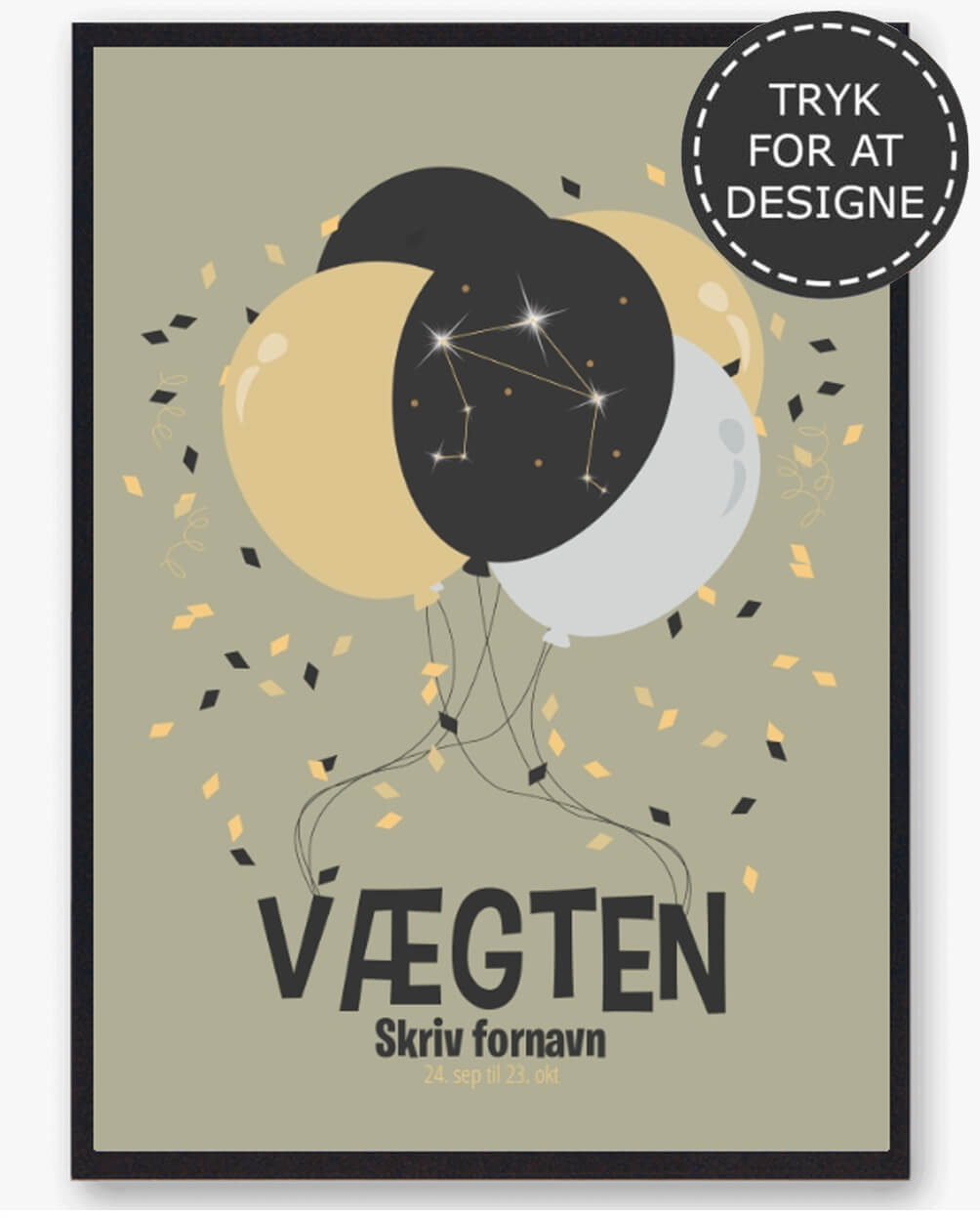 Stjernetegn Vægten Personlig Plakat