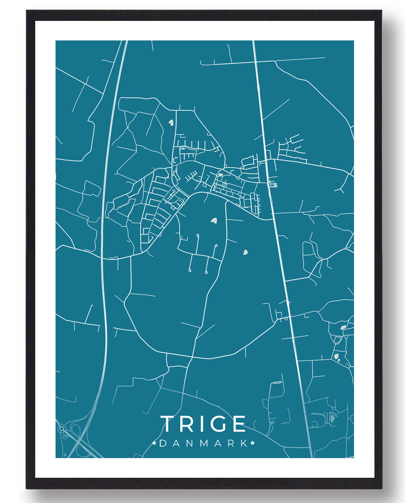 Trige By Plakat Blå