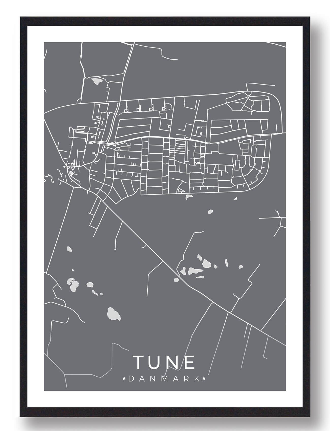 Tune By Plakat Grå