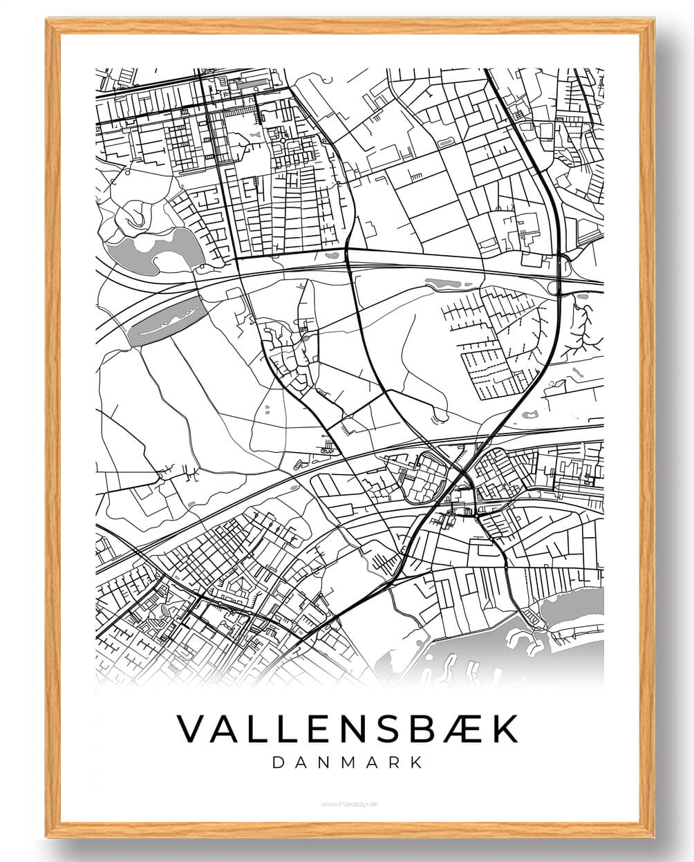 Vallensbæk By Plakat Hvid