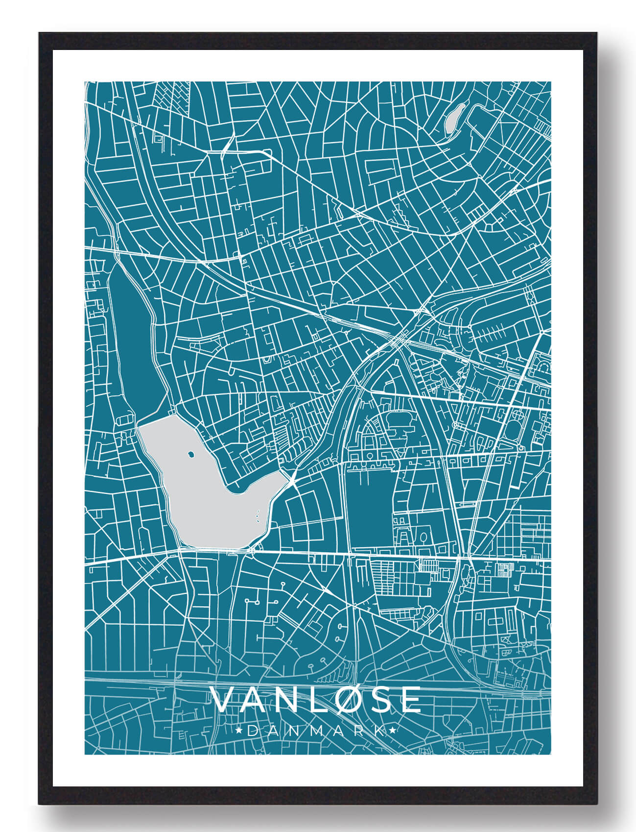 Vanløse By Plakat Blå