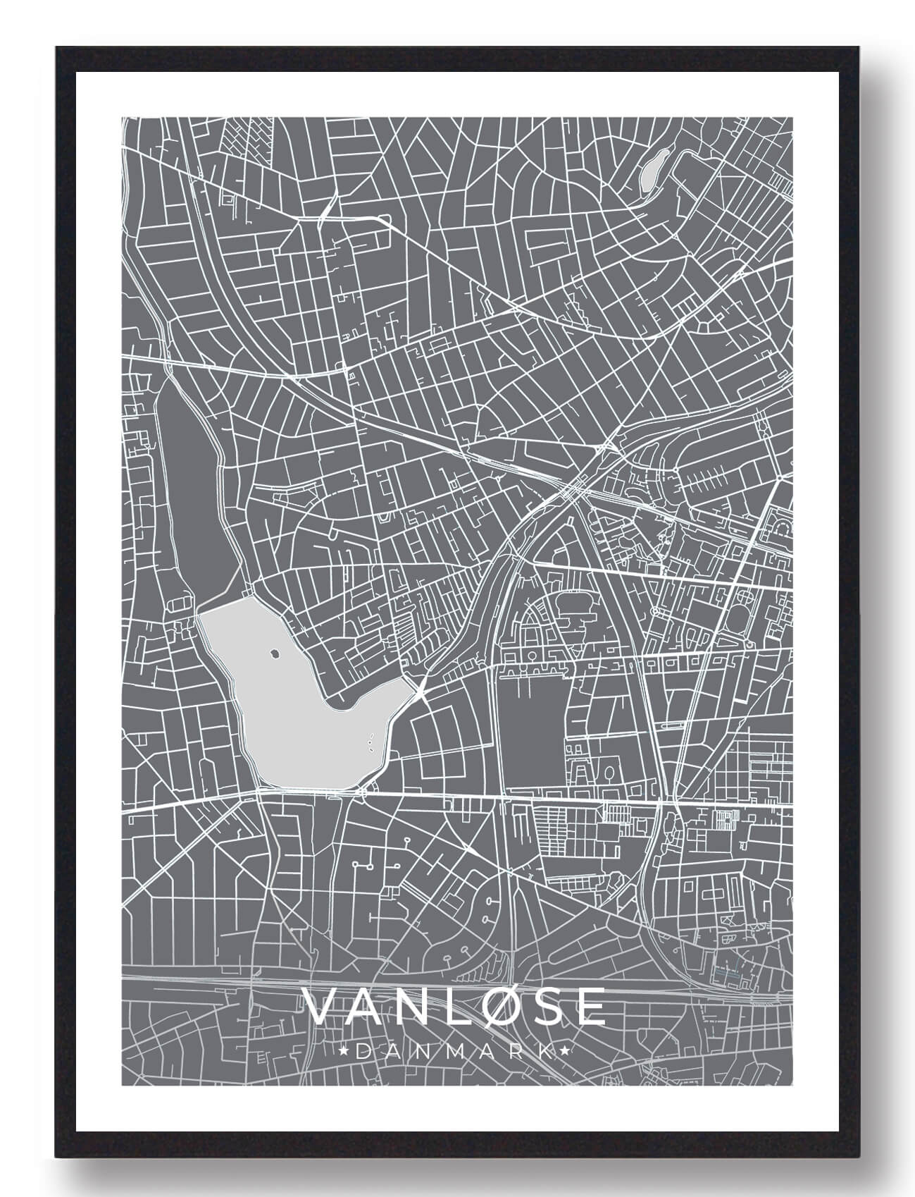 Vanløse By Plakat Grå