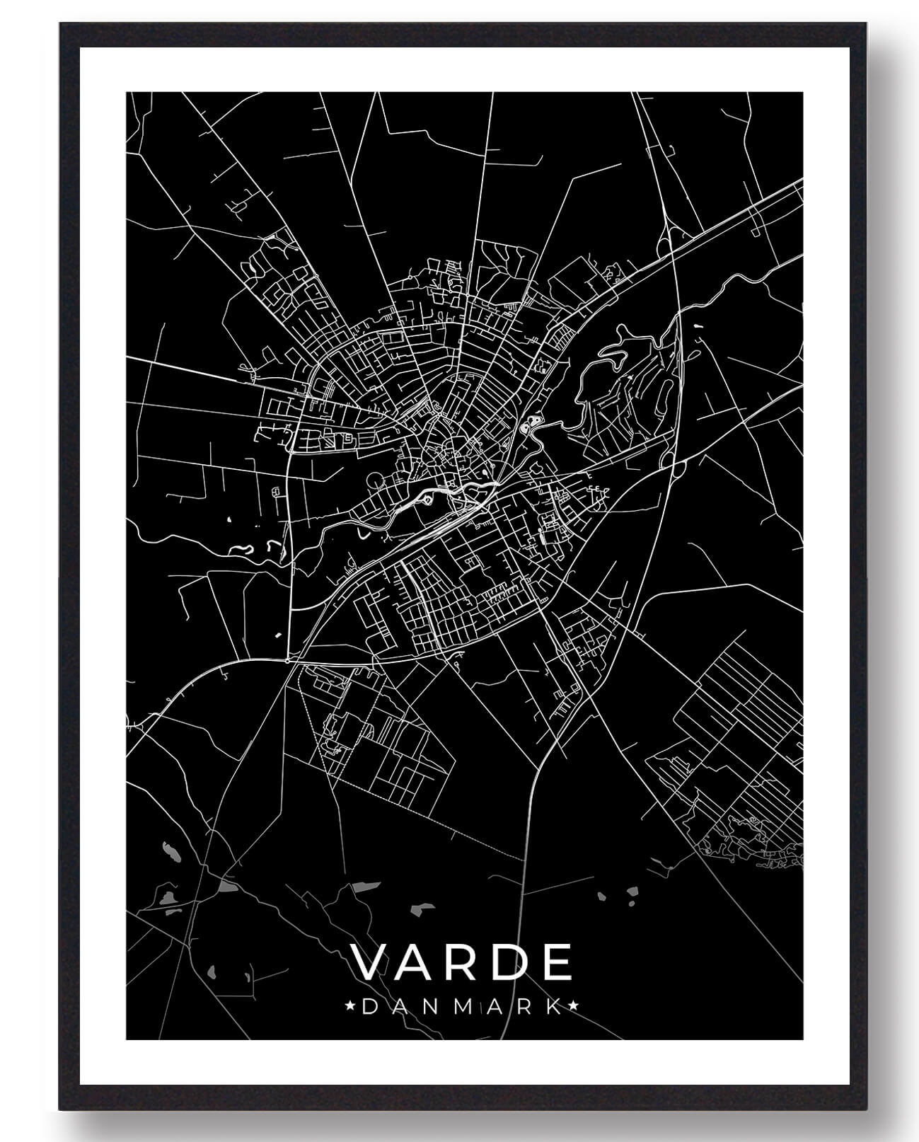 Varde By Plakat Sort