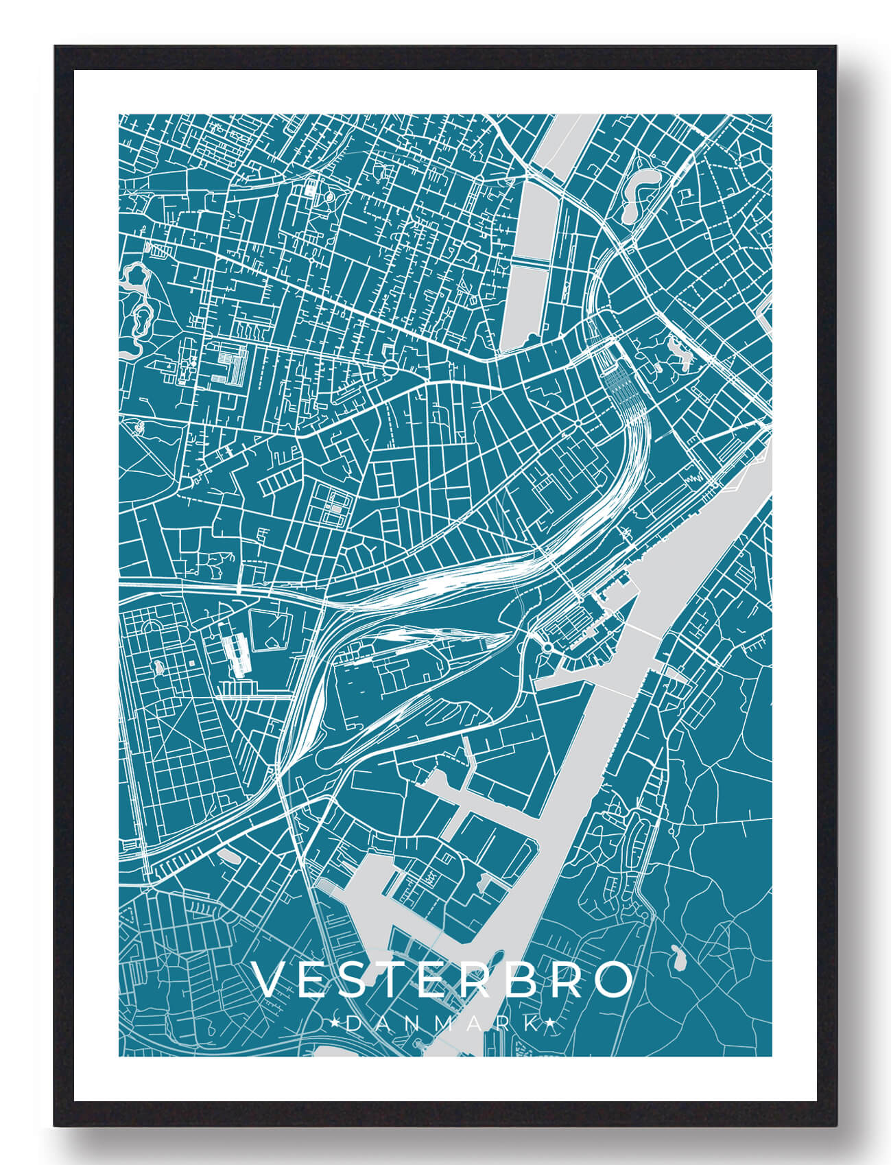 Vesterbro By Plakat Blå