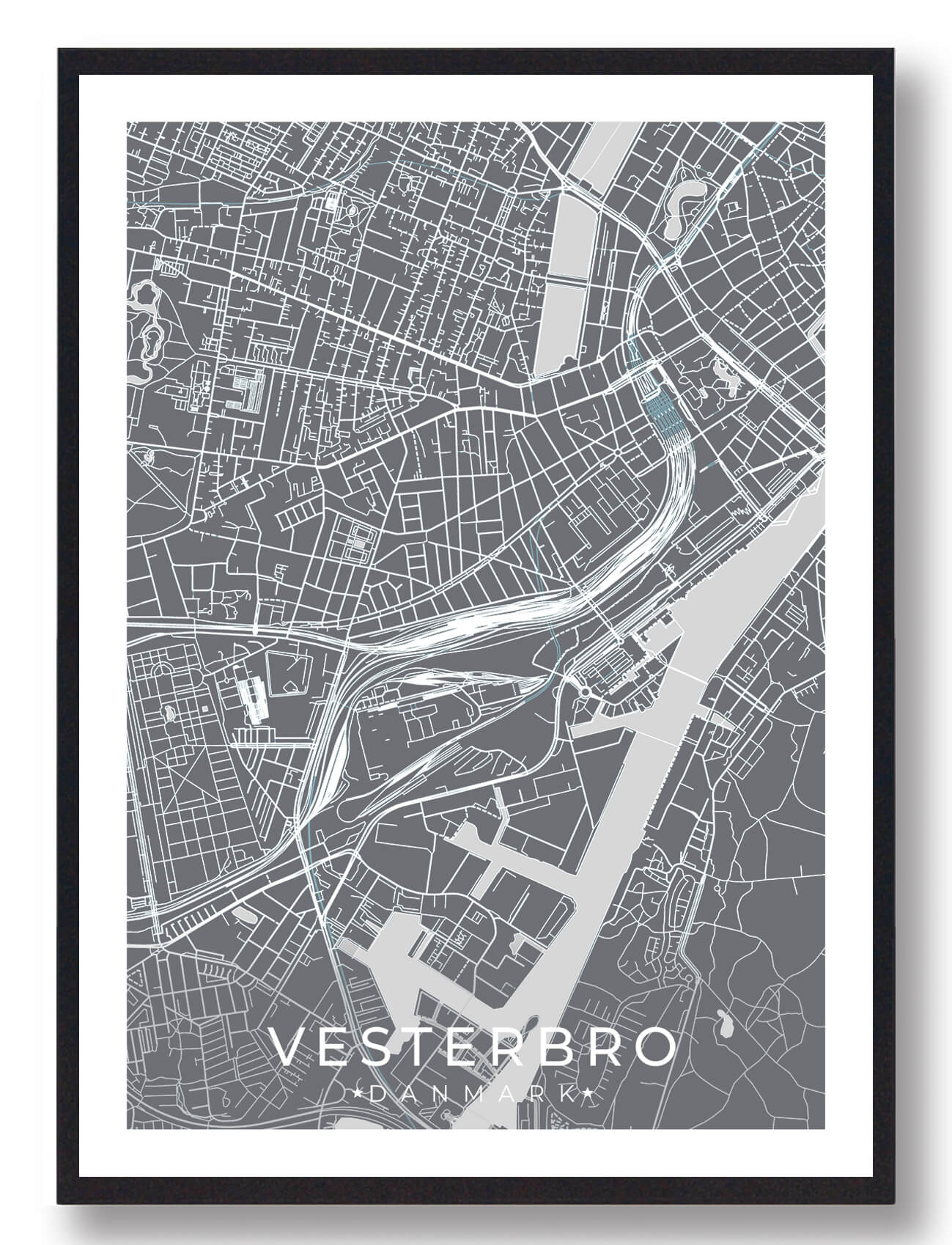 Vesterbro By Plakat Grå