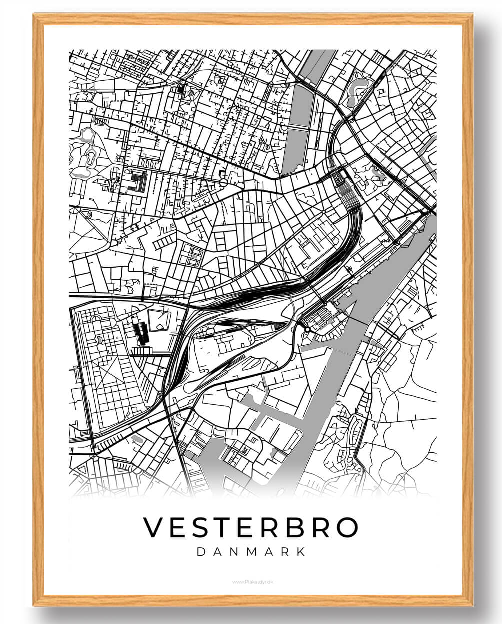 Vesterbro By Plakat Hvid