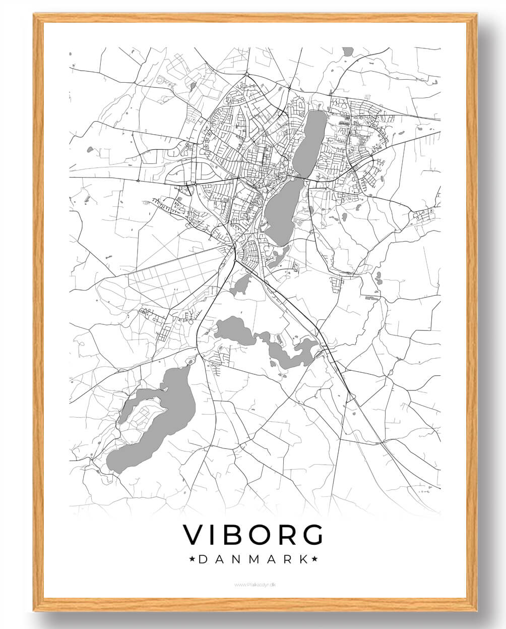 Viborg By Plakat Hvid