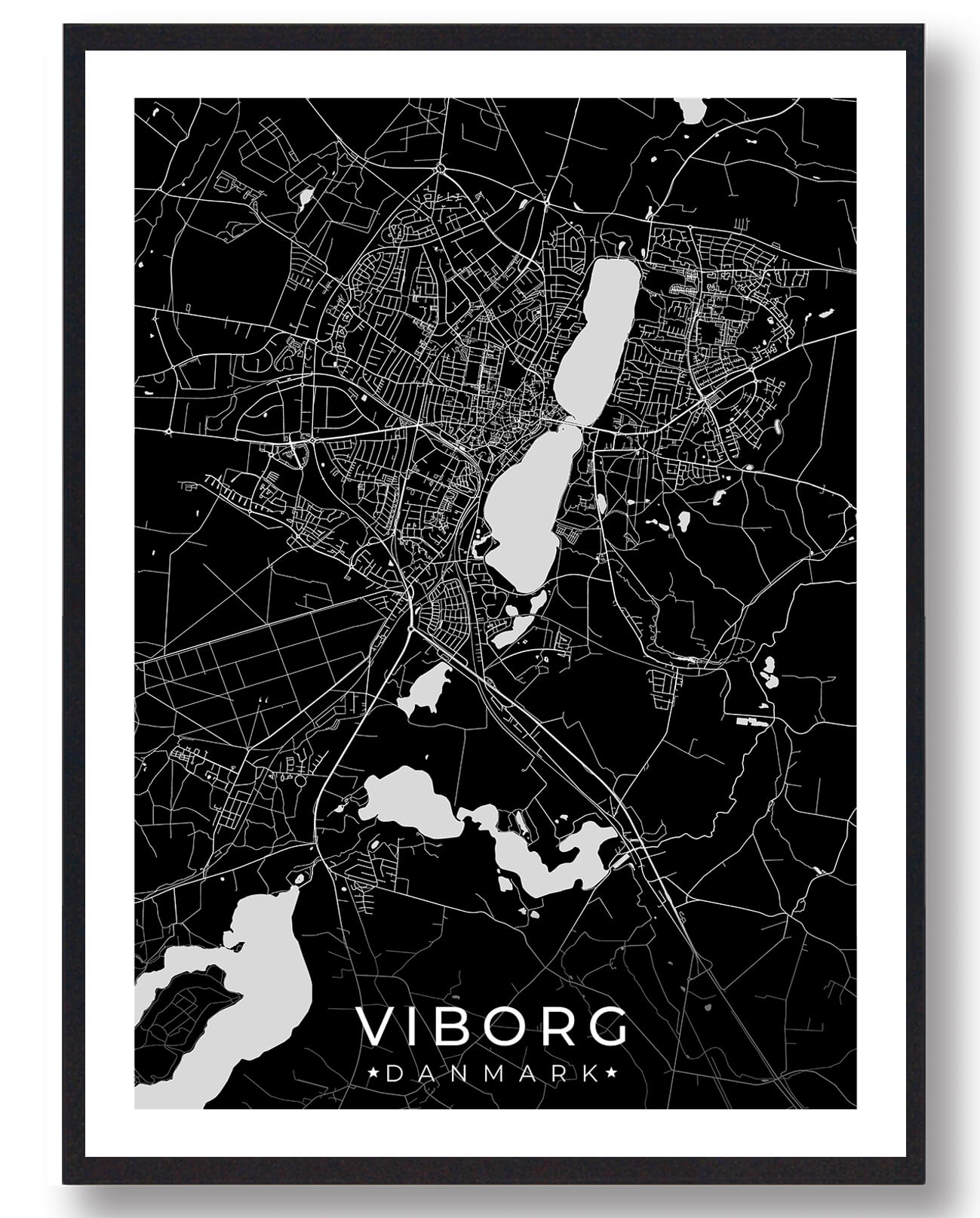 Viborg By Plakat Sort