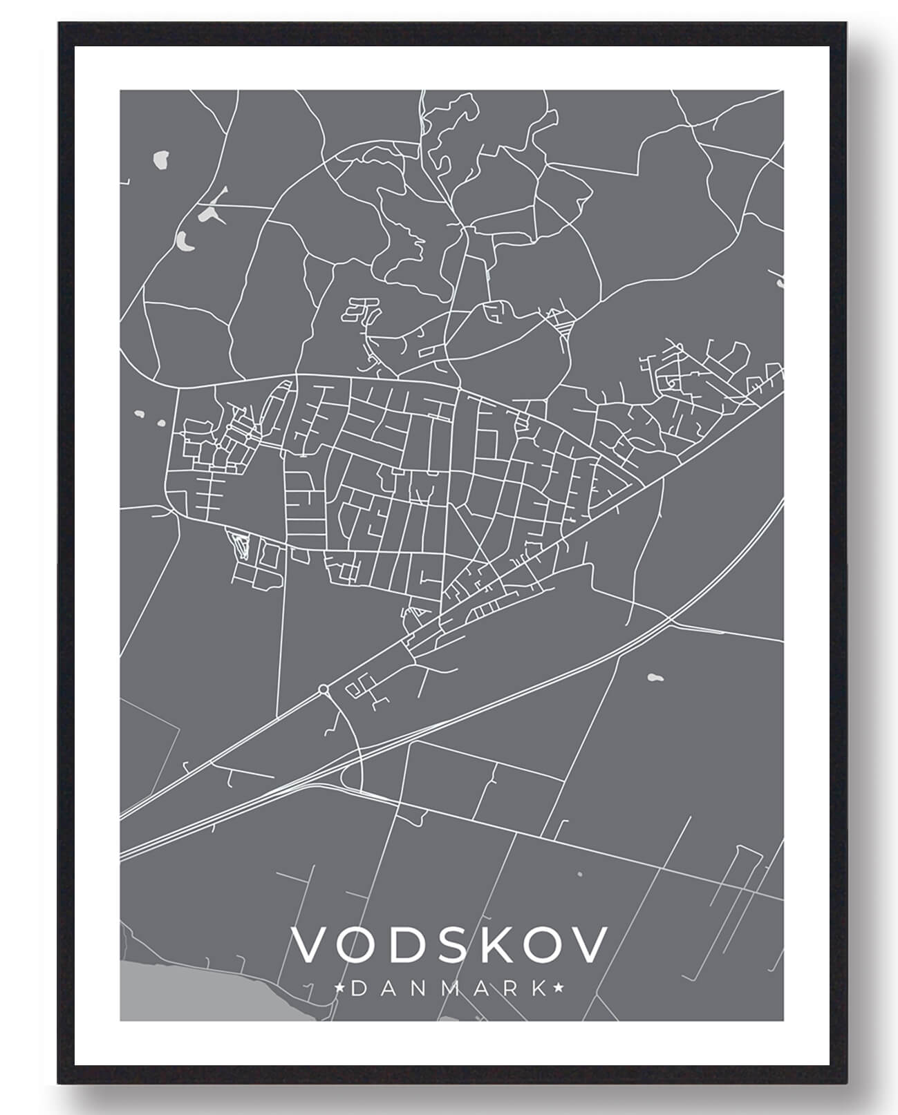 Vodskov By Plakat Grå
